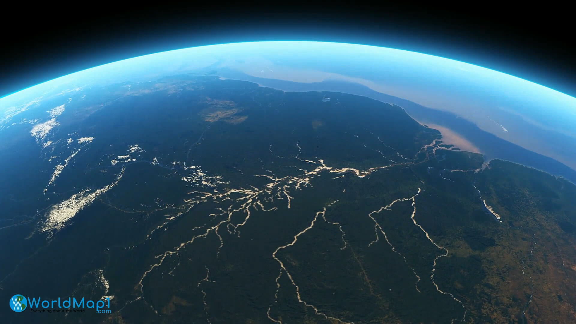 Colombia Venezuela and Amazon Rivers Satellite Image